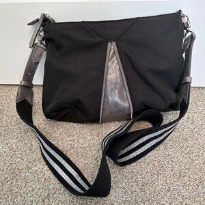 EUC Stella & Dot Crossbody Black and Silver Bag